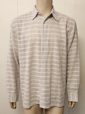 men's vintage shirt L mod lavender stripe lurex Anatomic